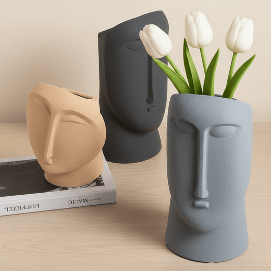 Novita Casa - Modern Abstract Face Ceramic Vase - Novita Casa
