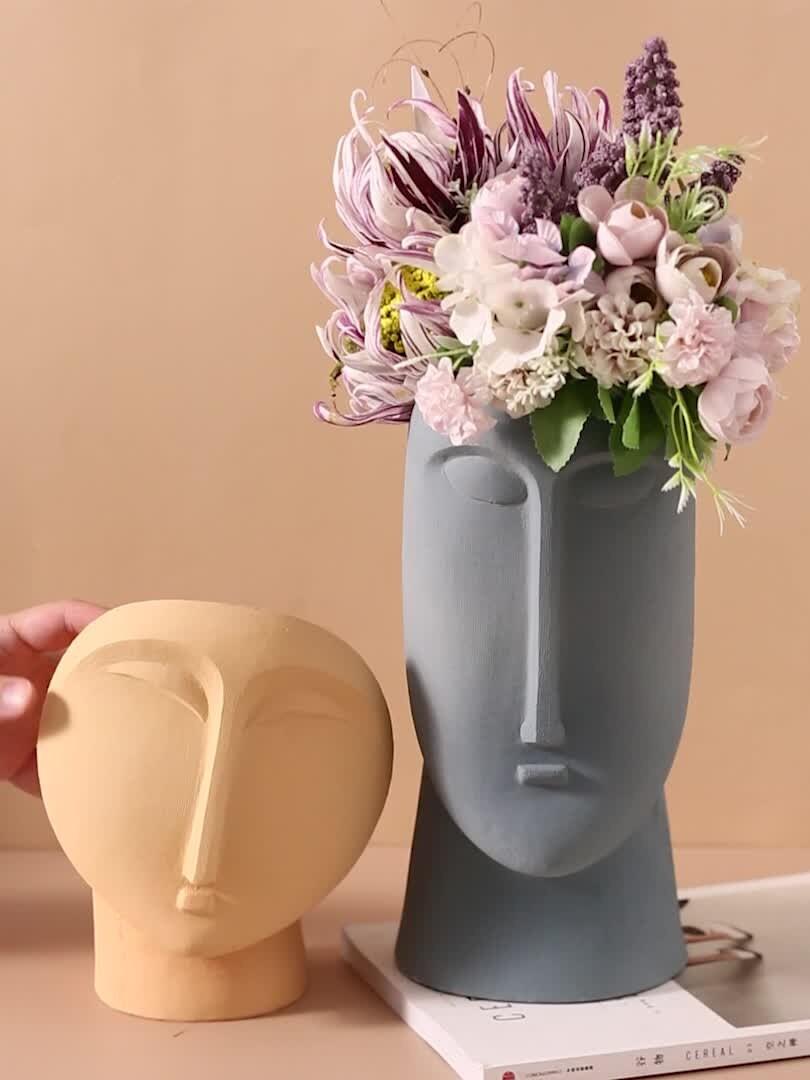 Novita Casa - Modern Abstract Face Ceramic Vase - Novita Casa