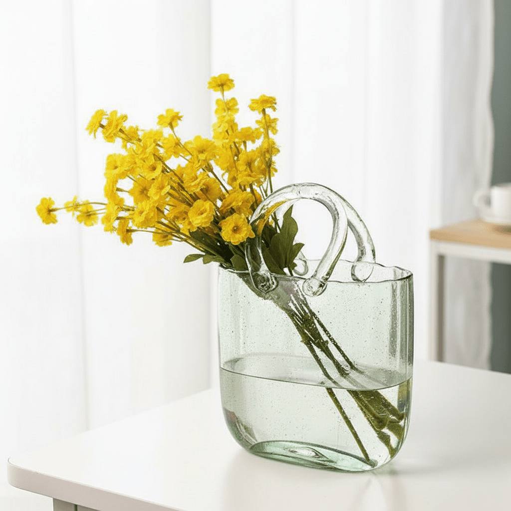 Novita Casa - Modern Art Glass Tote Vase - Novita Casa