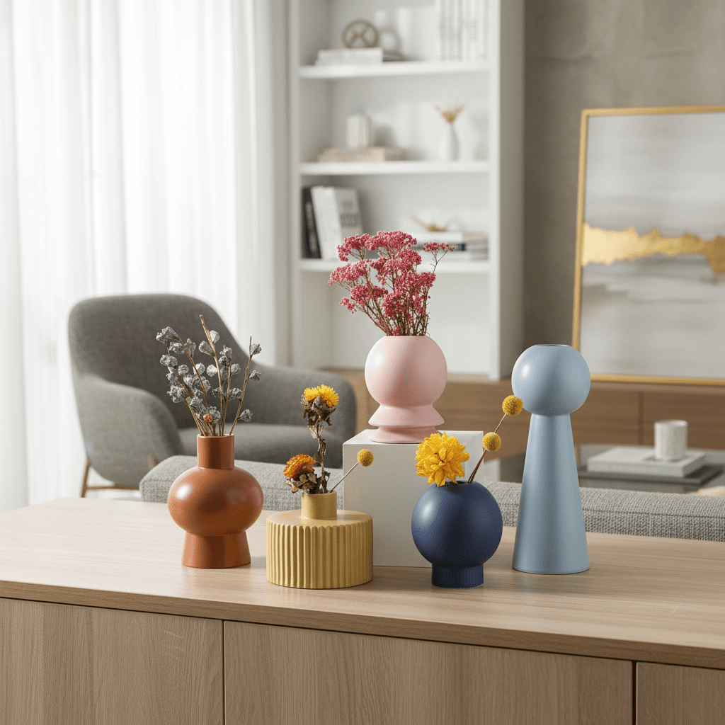 Novita Casa - Modern Pastel Ceramic Vase Set - Novita Casa