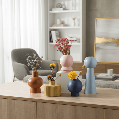 Novita Casa - Modern Pastel Ceramic Vase Set - Novita Casa