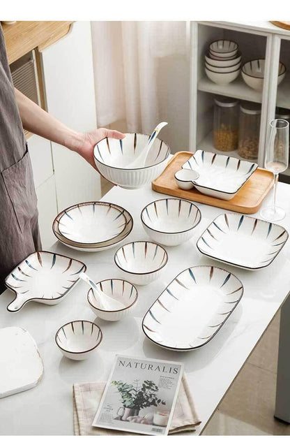 Novita Casa - Modern Striped Ceramic Tableware - Novita Casa