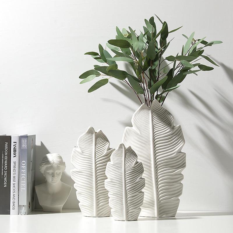 Novita Casa - Nordic Ceramic Leaf Vase Decor - Novita Casa
