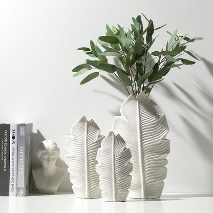 Novita Casa - Nordic Ceramic Leaf Vase Decor - Novita Casa