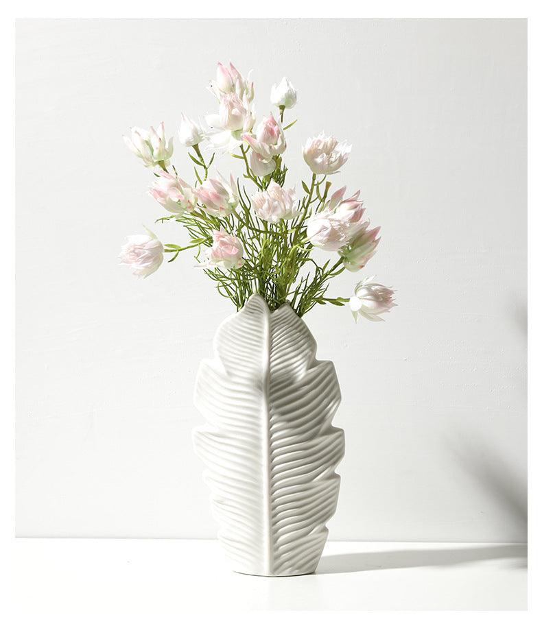 Novita Casa - Nordic Ceramic Leaf Vase Decor - Novita Casa