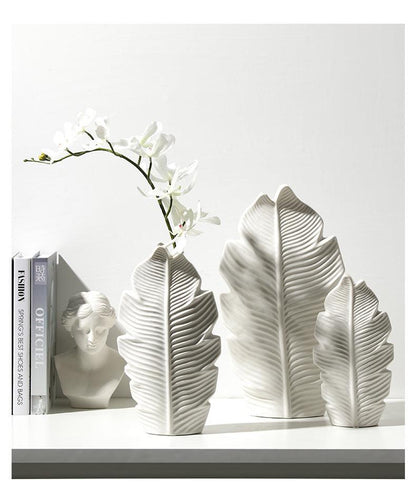 Novita Casa - Nordic Ceramic Leaf Vase Decor - Novita Casa