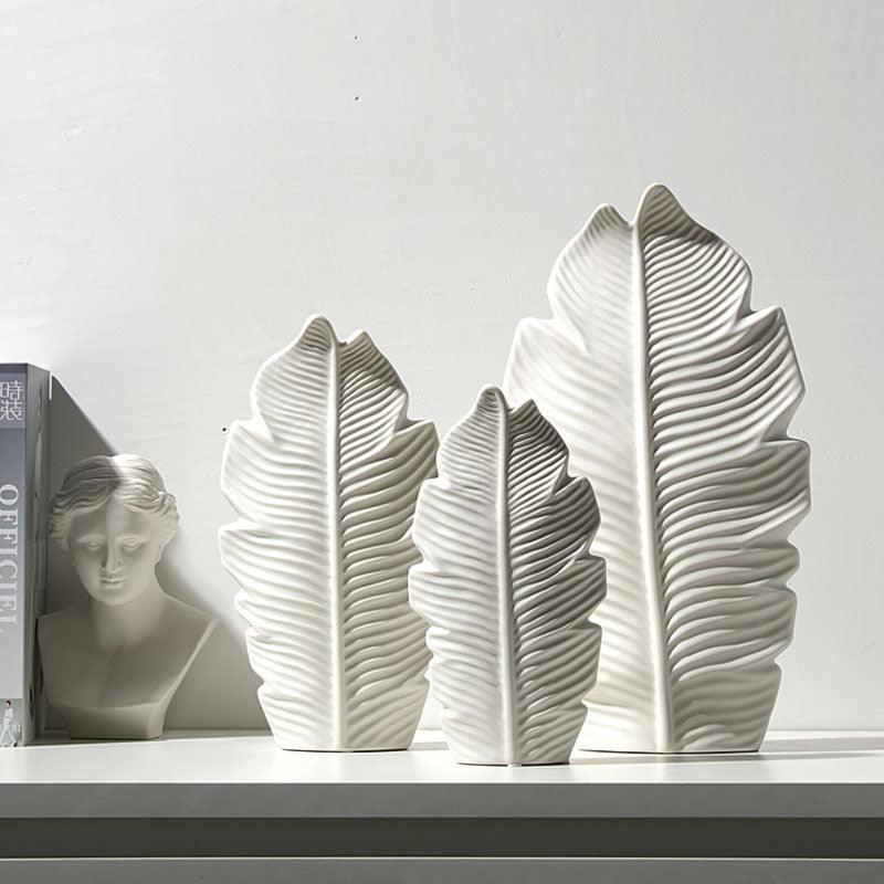 Novita Casa - Nordic Ceramic Leaf Vase Decor - Novita Casa