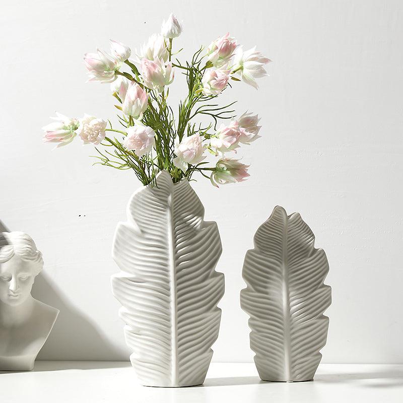Novita Casa - Nordic Ceramic Leaf Vase Decor - Novita Casa