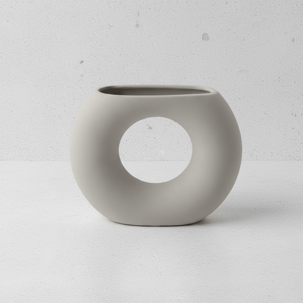 Novita Casa – Nordic Ceramic Vase Decor 10in Irregular Shape High - Quality Minimalist Design - Novita Casa