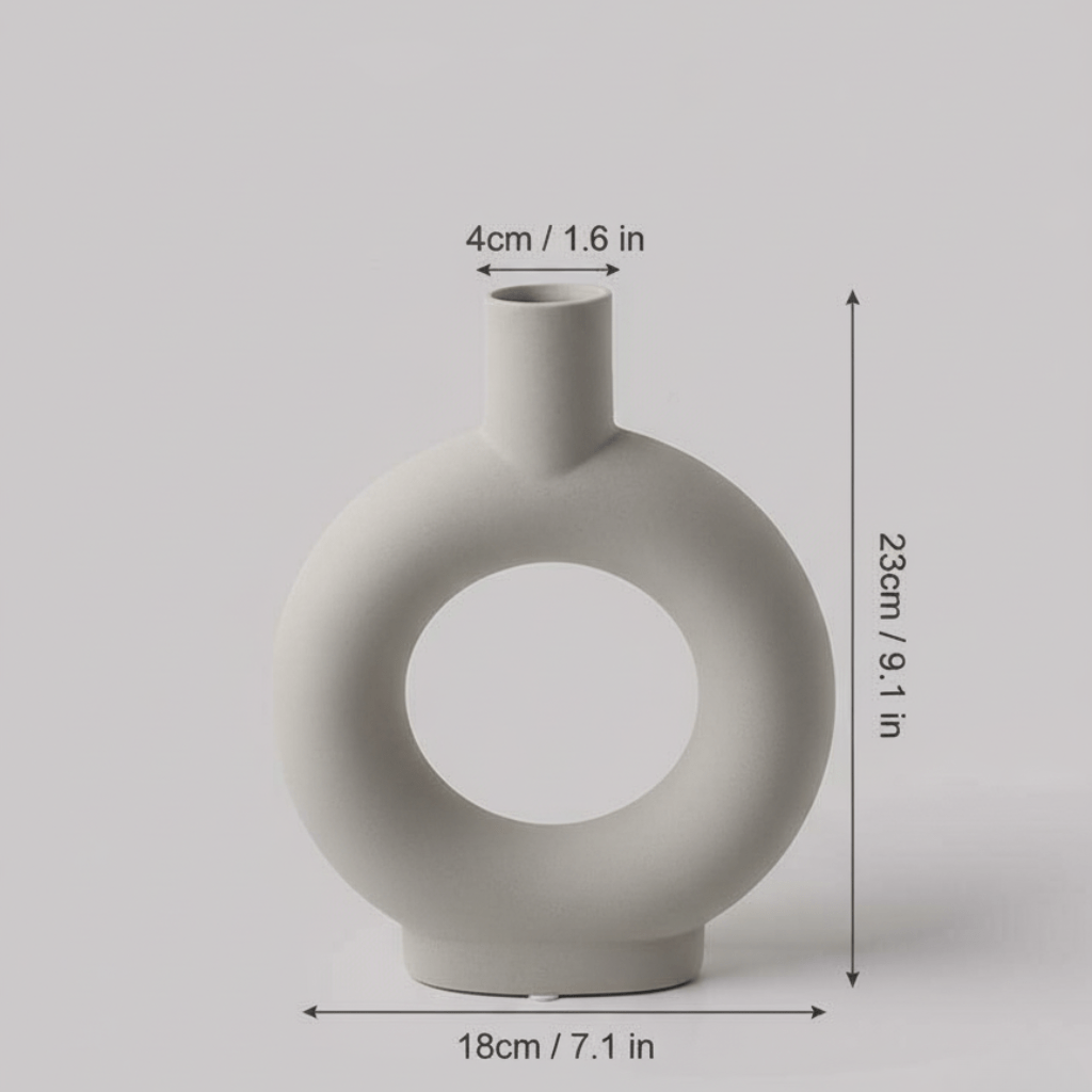 Novita Casa – Nordic Ceramic Vase Decor 10in Irregular Shape High - Quality Minimalist Design - Novita Casa