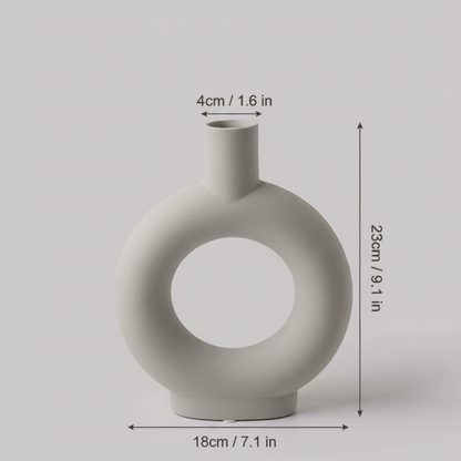 Novita Casa – Nordic Ceramic Vase Decor 10in Irregular Shape High - Quality Minimalist Design - Novita Casa