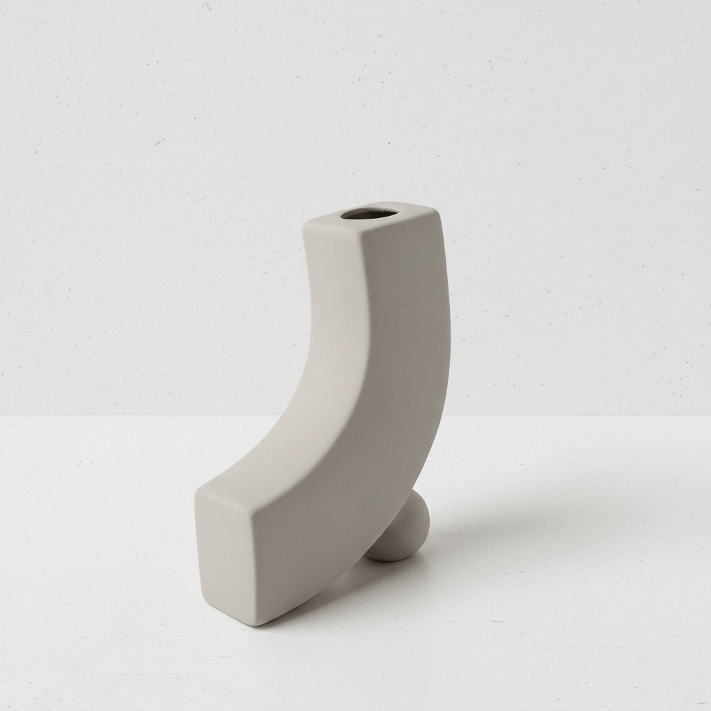 Novita Casa – Nordic Ceramic Vase Decor 10in Irregular Shape High - Quality Minimalist Design - Novita Casa