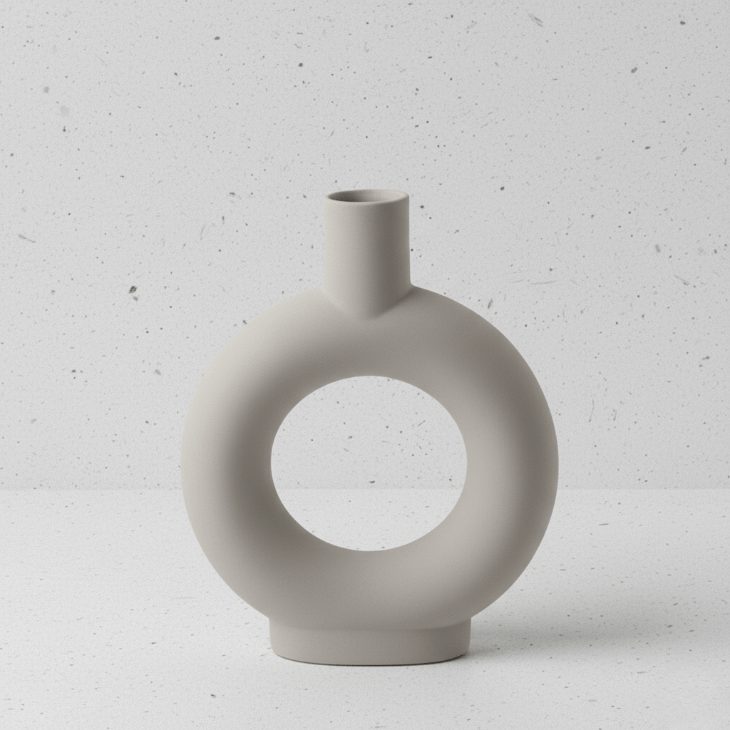 Novita Casa – Nordic Ceramic Vase Decor 10in Irregular Shape High - Quality Minimalist Design - Novita Casa