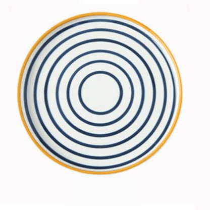Novita Casa - Patterned Ceramic Round Steak Plate - Novita Casa