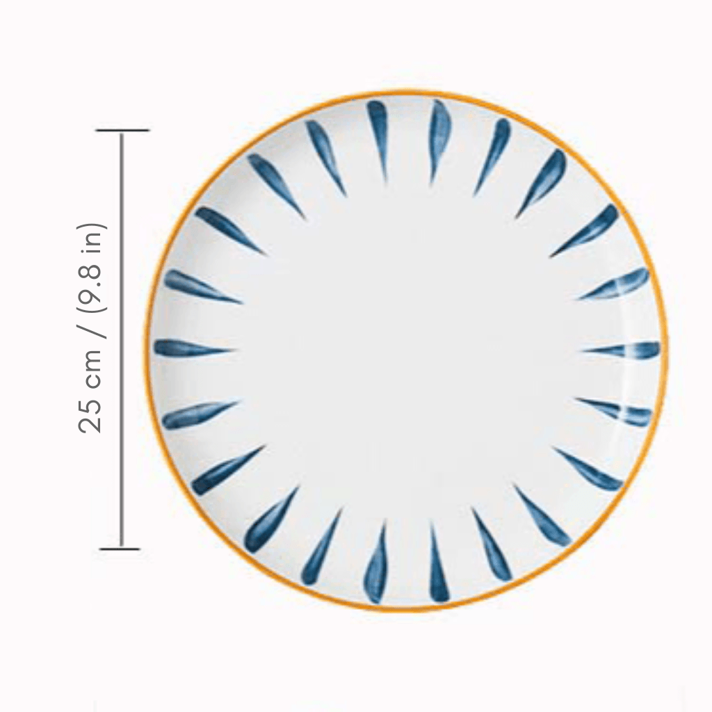 Novita Casa - Patterned Ceramic Round Steak Plate - Novita Casa