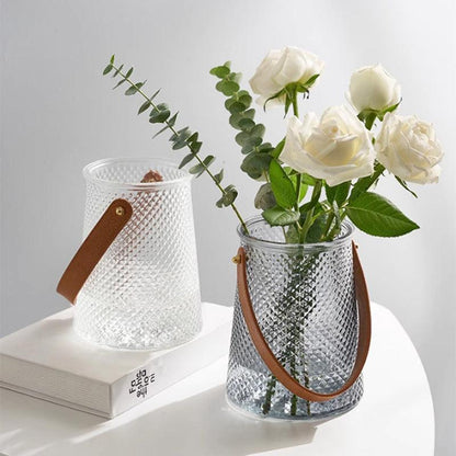 Novita Casa - Stylish Leather Tote Vase Set - Novita Casa