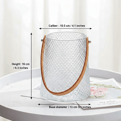 Novita Casa - Stylish Leather Tote Vase Set - Novita Casa