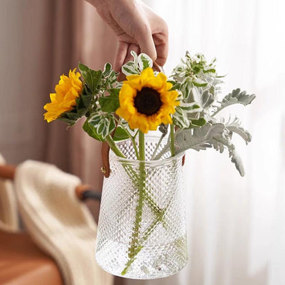 Novita Casa - Stylish Leather Tote Vase Set - Novita Casa