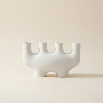 Novita Casa - White Clay Candle Holder - Novita Casa