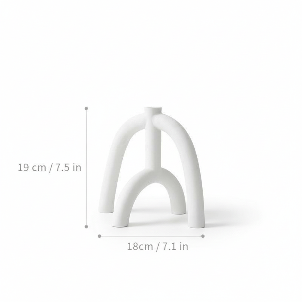 Novita Casa - White Clay Candle Holder - Novita Casa