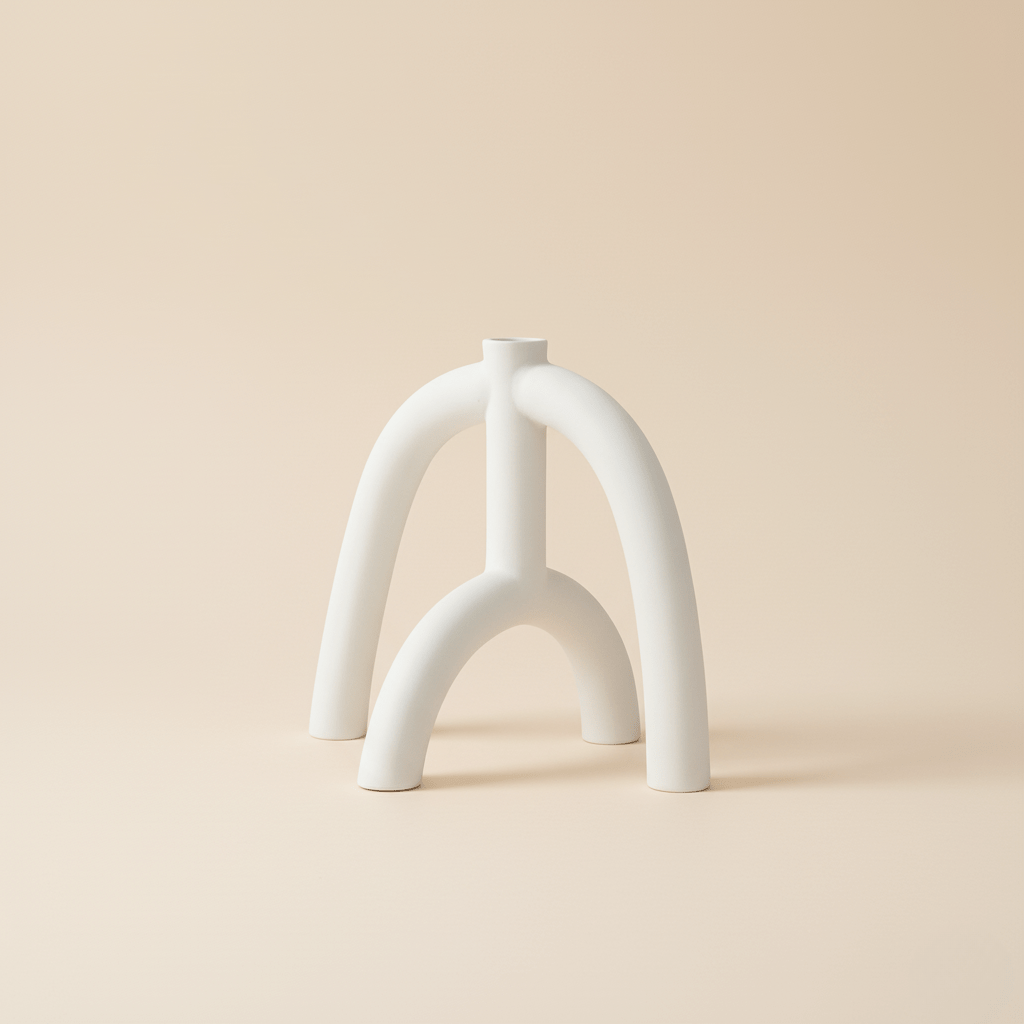 Novita Casa - White Clay Candle Holder - Novita Casa