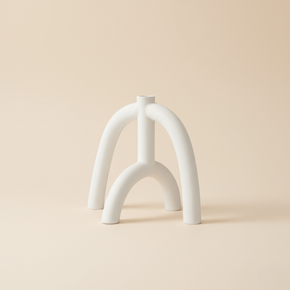 Novita Casa - White Clay Candle Holder - Novita Casa