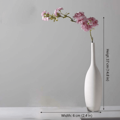Novita Casa – White Nordic Ceramic Vase Decor Minimalist Matte Design - Novita Casa