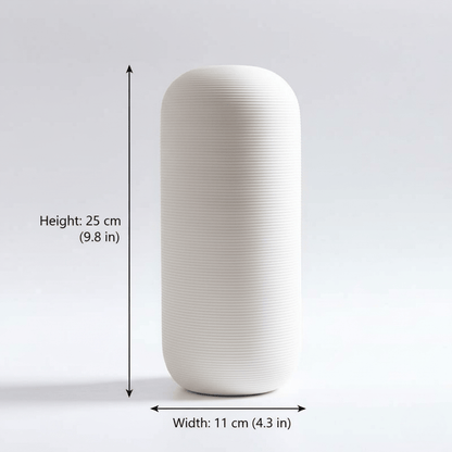 Novita Casa – White Nordic Ceramic Vase Decor Minimalist Matte Design - Novita Casa