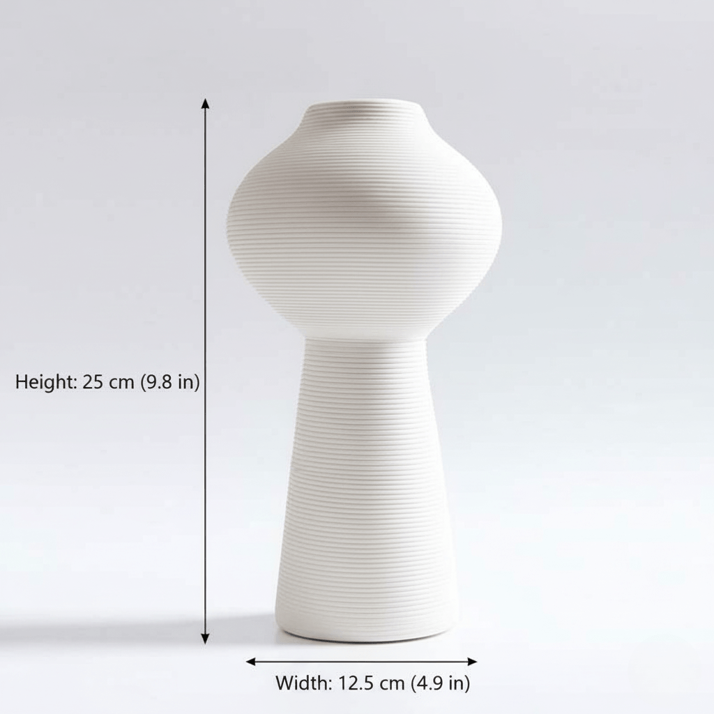 Novita Casa – White Nordic Ceramic Vase Decor Minimalist Matte Design - Novita Casa