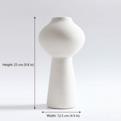 Novita Casa – White Nordic Ceramic Vase Decor Minimalist Matte Design - Novita Casa