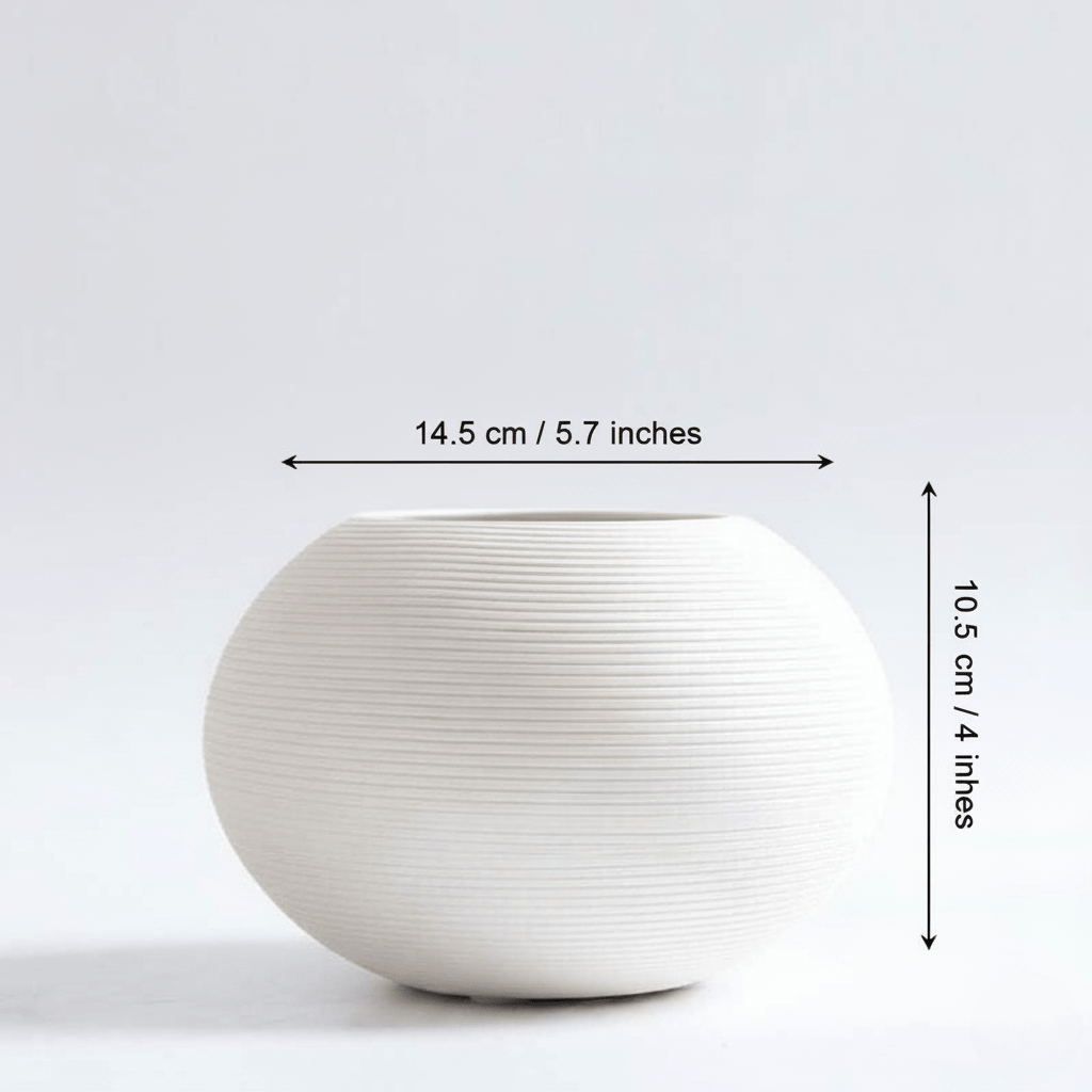 Novita Casa – White Nordic Ceramic Vase Decor Minimalist Matte Design - Novita Casa