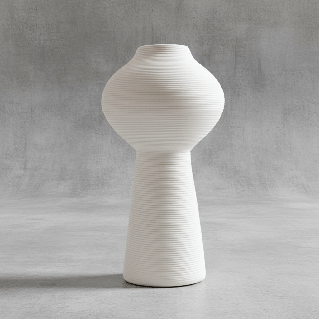 Novita Casa – White Nordic Ceramic Vase Decor Minimalist Matte Design - Novita Casa